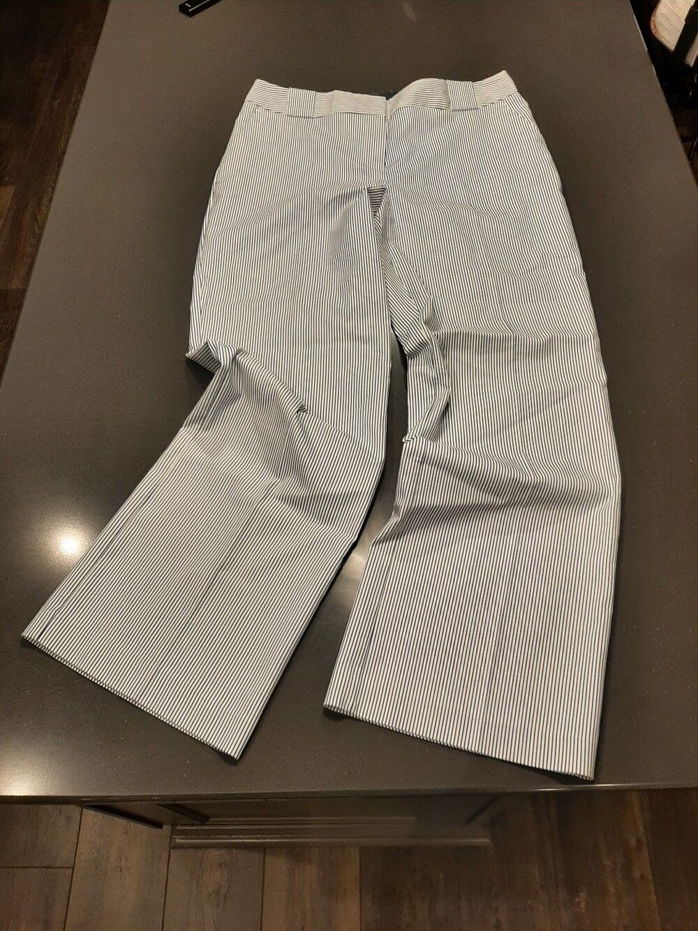 Attention Blue & White Pinstripe Wide Leg Pants Size 12